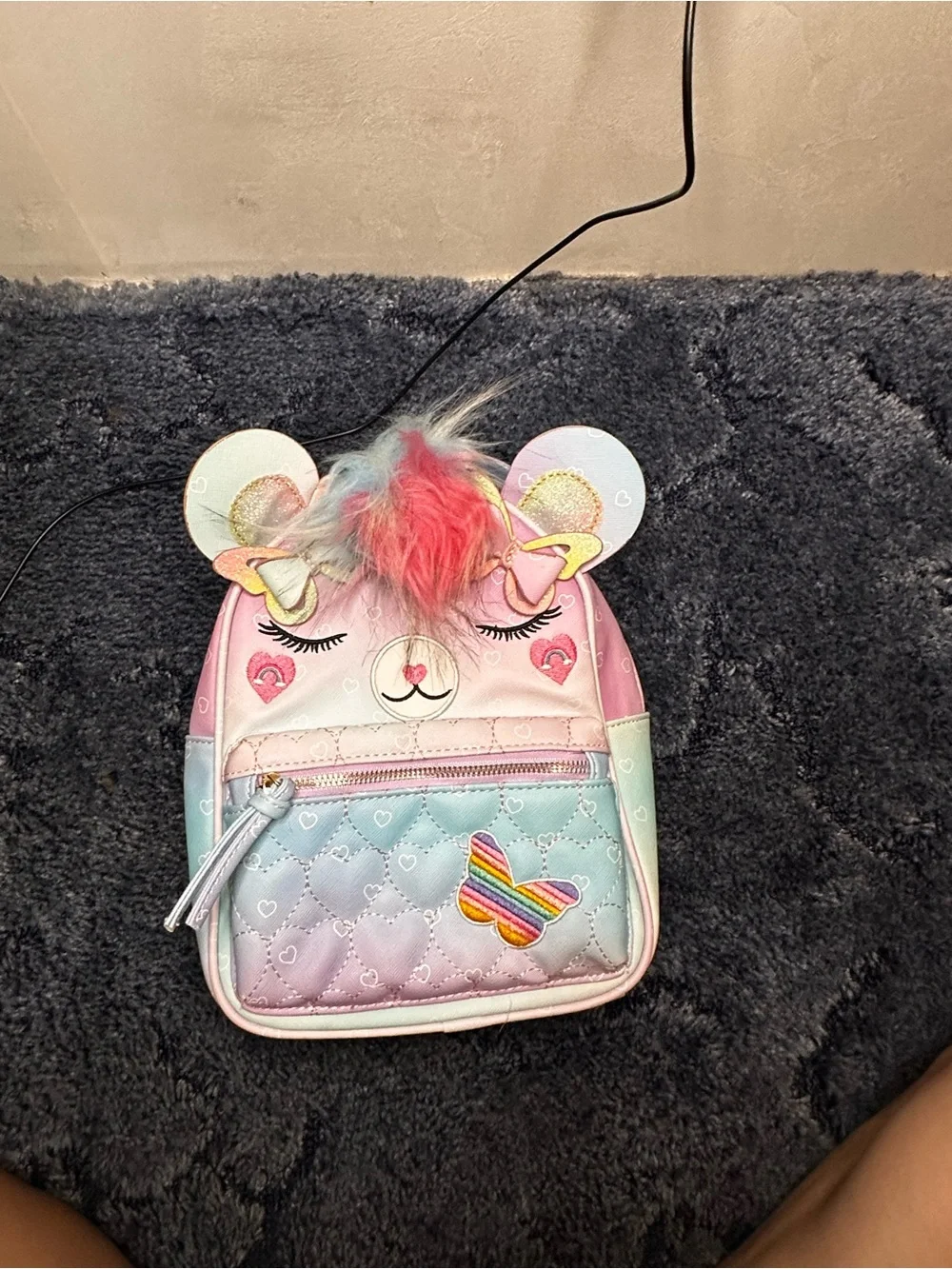 Under One Sky Pastel Unicorn Bear Mini Backpack - Pink Blue Mint